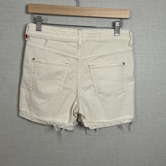 ANTHRO Pilcro and the Letterpress Slim Denim Shorts Distressed Off White Size 26 - Picture 2 of 7